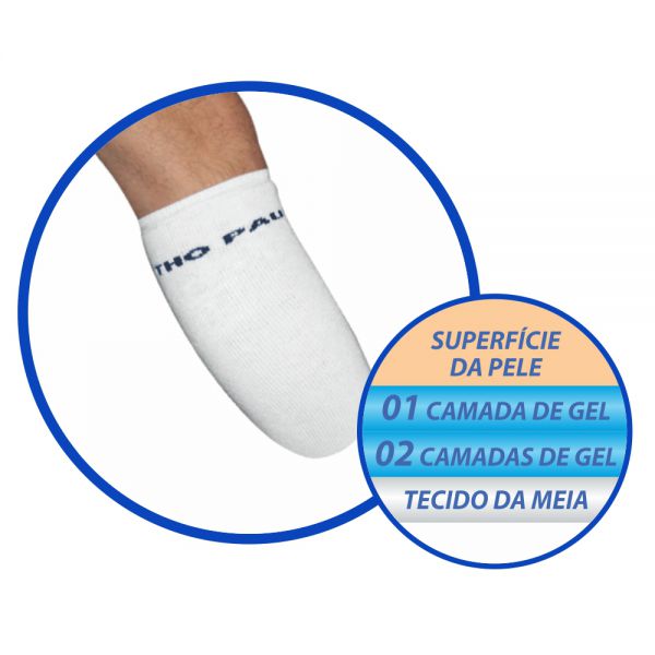 Meia Plus Para Amputação Transtibial Revestida Com Duplo Gel Ortho Pauher