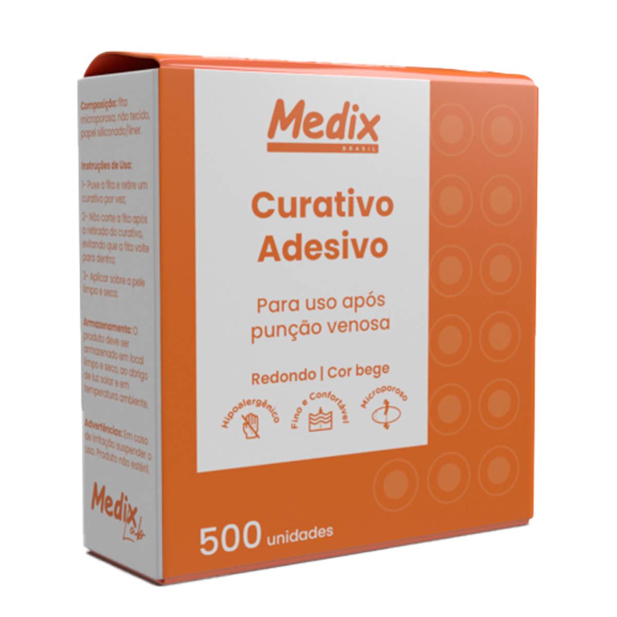 Curativo Adesivo Pós Coleta Bege 500 unidades Medix