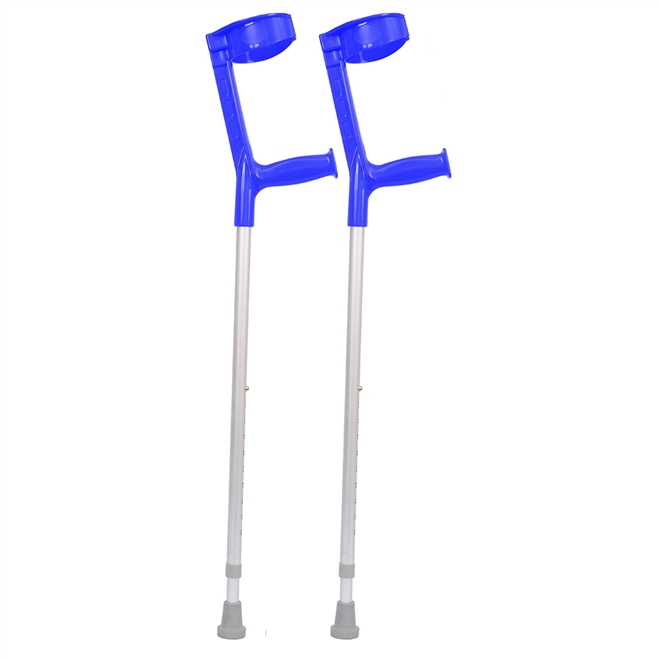 Muleta Canadense Sequencial Articulada Click 110kg Ponteira 3/4 Par Azul