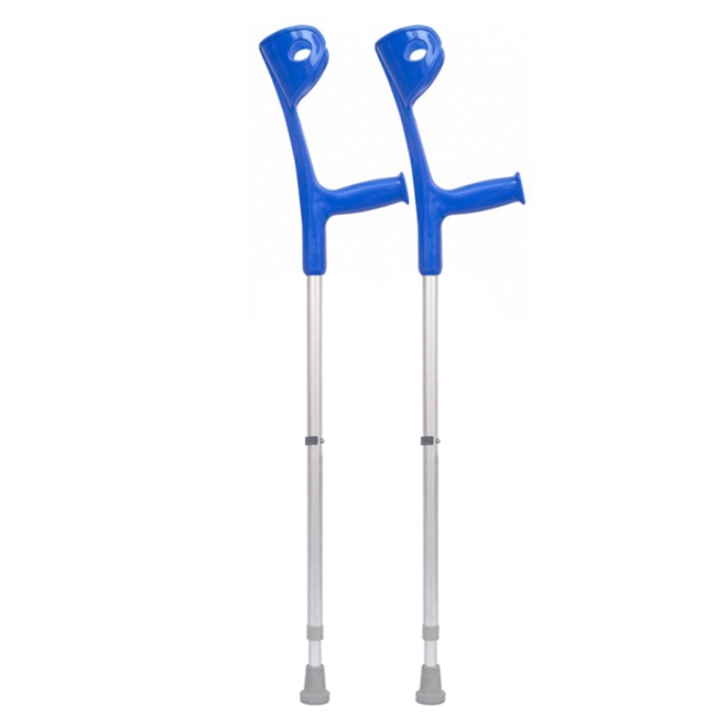 Muleta Canadense Sequencial Fixa Premium 150kg Ponteira 7/8 Par Azul