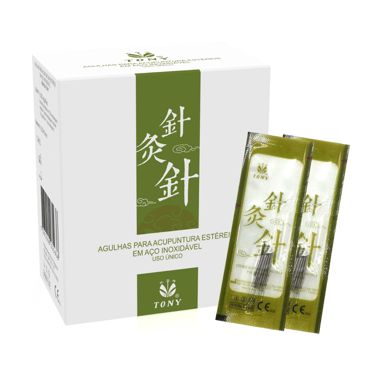 Agulha Acupuntura Estereis Aço Inoxidavel Tony 50 Unidades