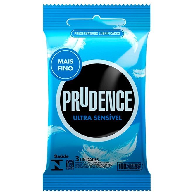 Preservativo Prudence Lubrificado Ultra Sensível c/3 Unidades