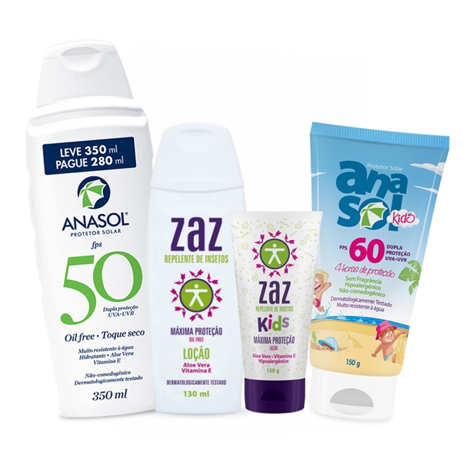 Kit Família Verão Protetor Solar e Repelente