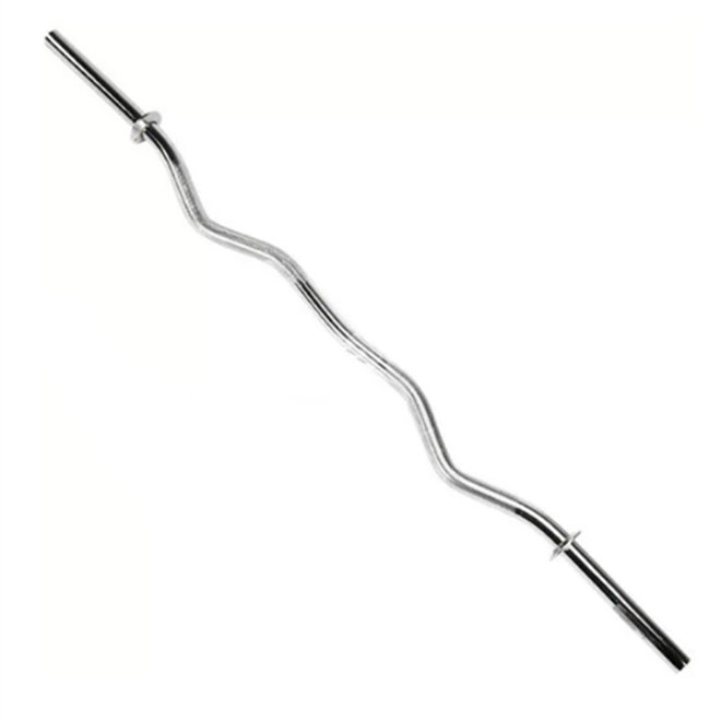 Barra Cromada Para Musculação 120cm Com Aro e Presilha