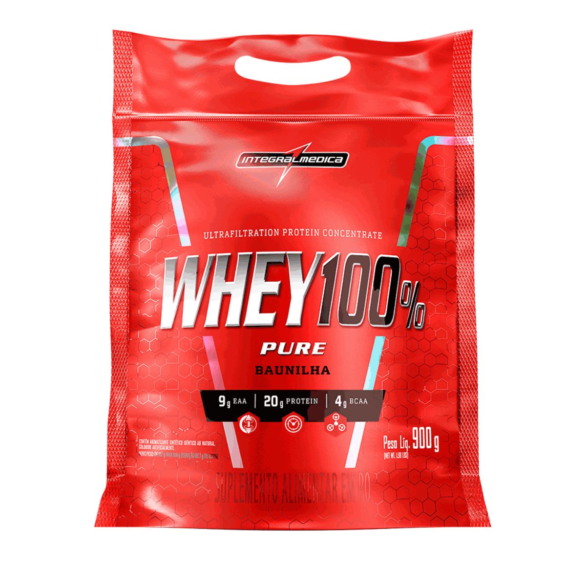 Whey Protein 100% Pure Integralmedica 900g Baunilha Refil