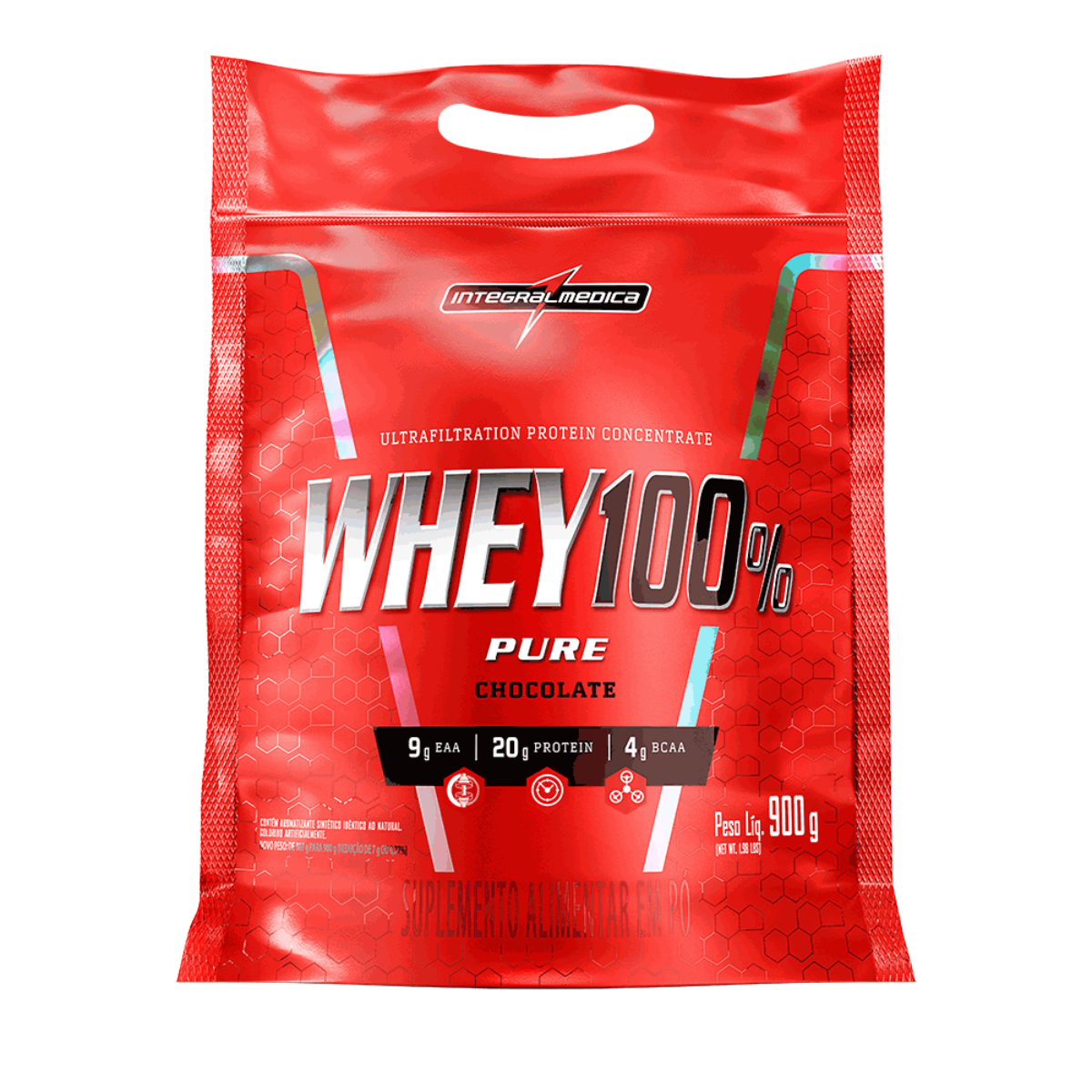 Whey Protein 100% Pure Integralmedica 900g Chocolate Refil