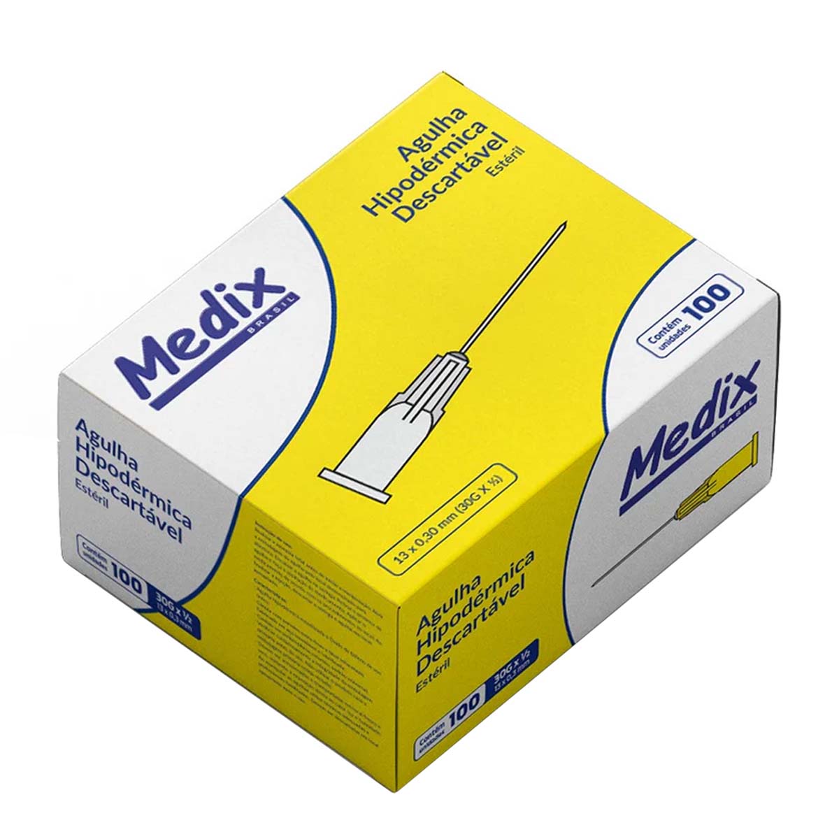 Agulha Hipodérmica Descartavel Medix 13x0,30mm 100un