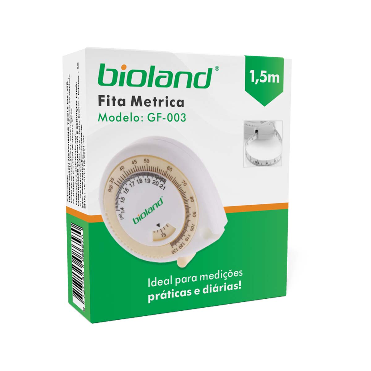 Fita Métrica com Dico de Índice de Massa Corporal 1,5m GF-003 Bioland