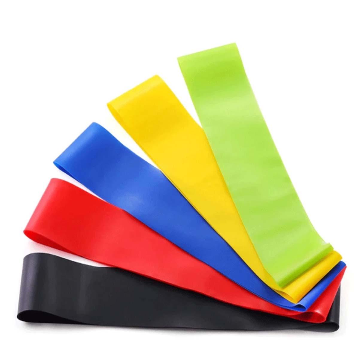 Faixas Elasticas Mini Band para Exercícios Kit 5 Faixas 30cm