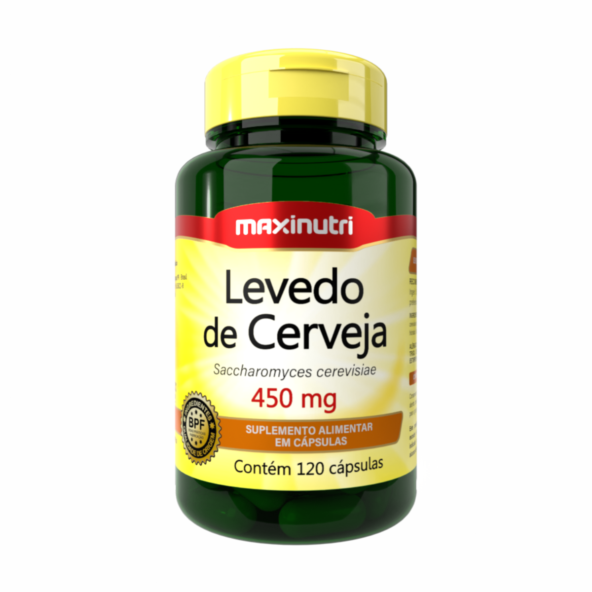 Levedo de Cerveja 120 cápsulas 450mg Maxinutri