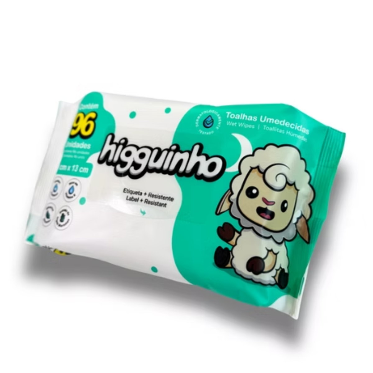 Toalhas Umedecidas Higguinho 96un 19cm x 13 cm