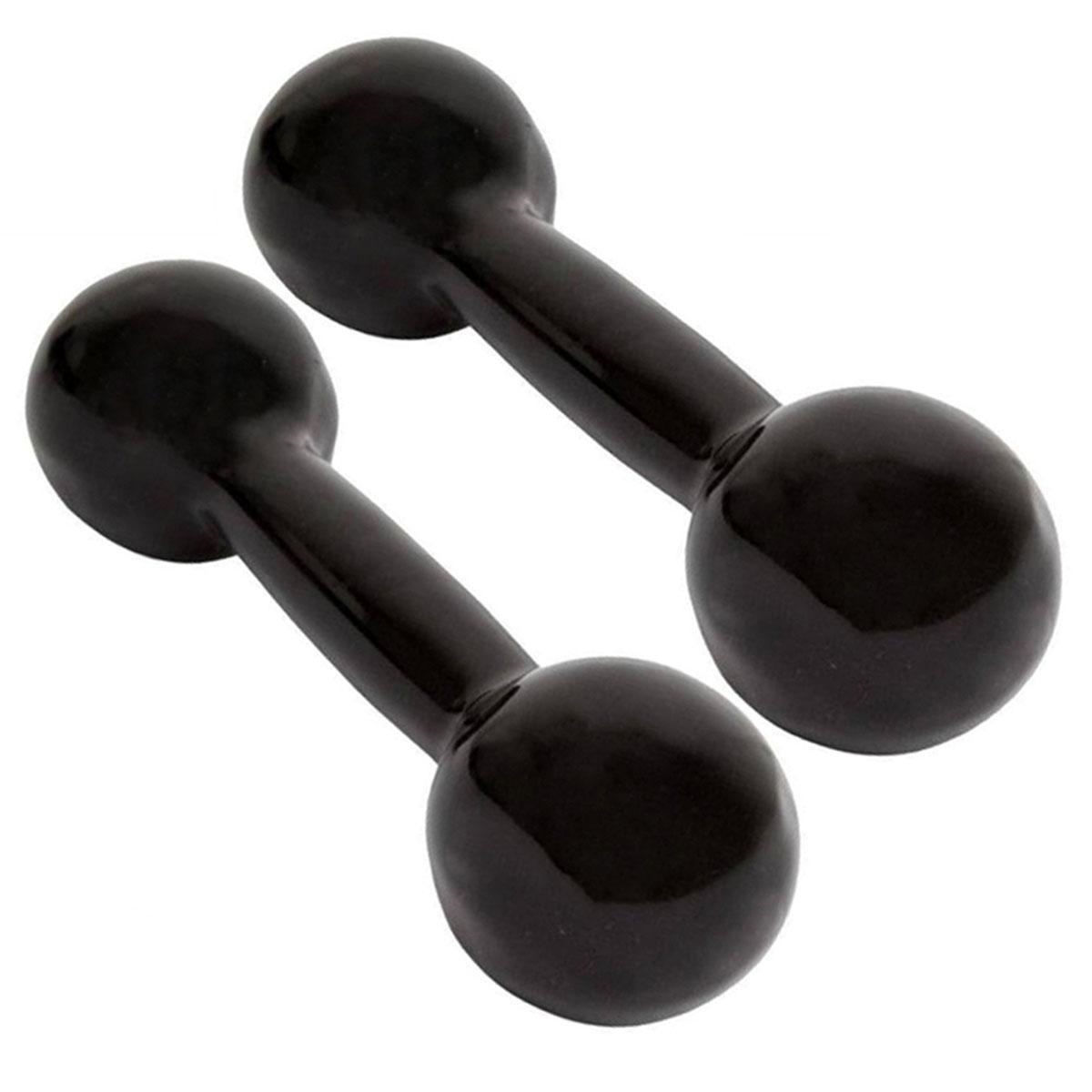 Par de Halter Emborrachado Preto 1kg