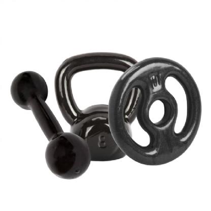 Par de Halter Emborrachado Preto 1kg