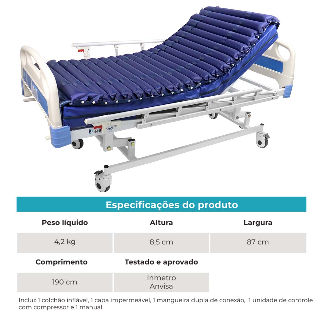 Colchão Pneumático para Prevenção de Escaras Air Tube Dellamed