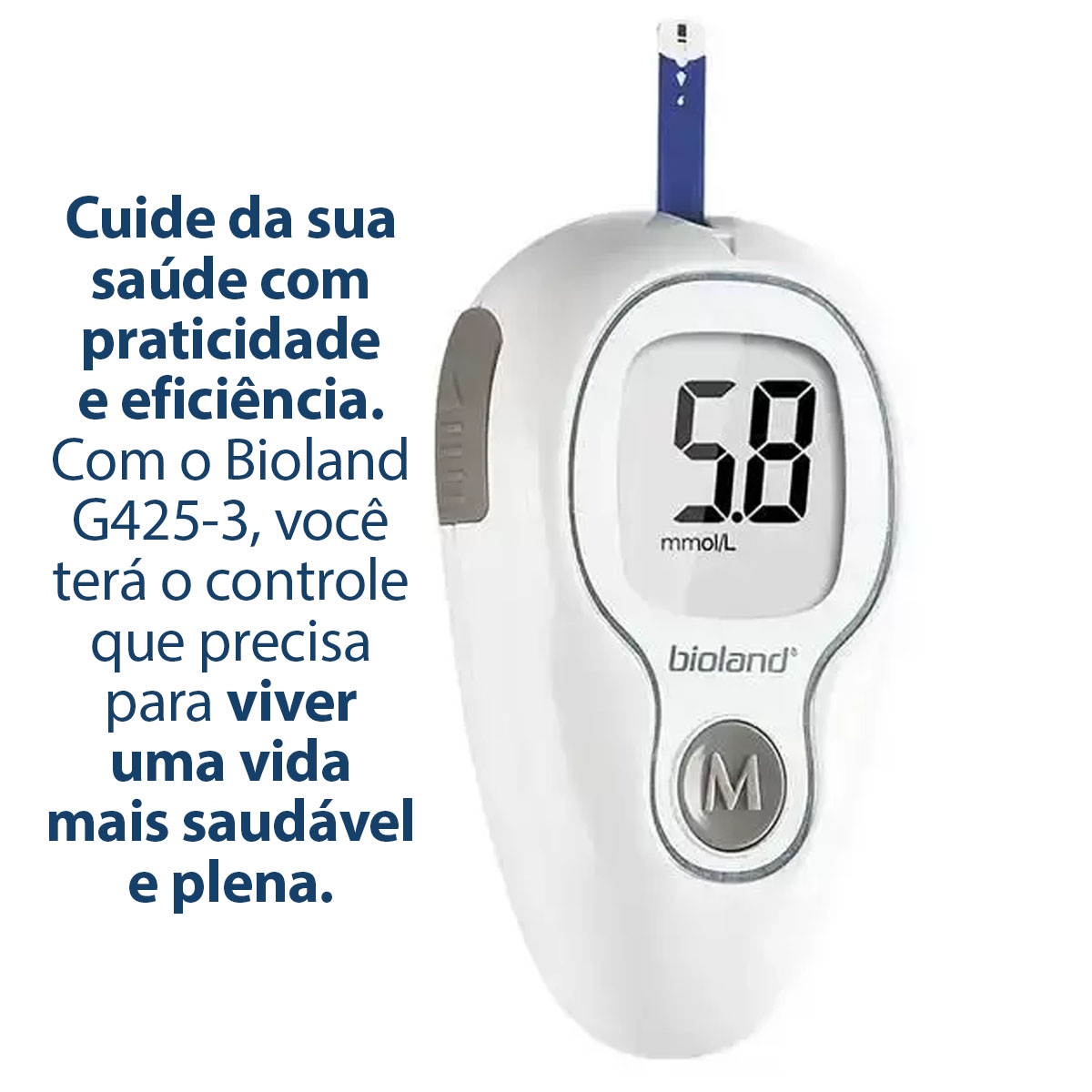 Kit Medidor de Glicose g4253 Bioland 25 Lancetas e 25 Fitas de Teste ...