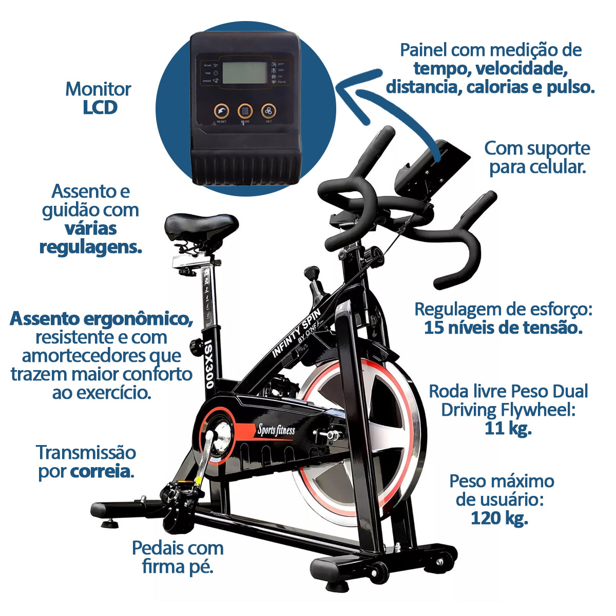 Exercise Bike Bicicleta Fija Atom Fitness Bicicleta Atom Fitness