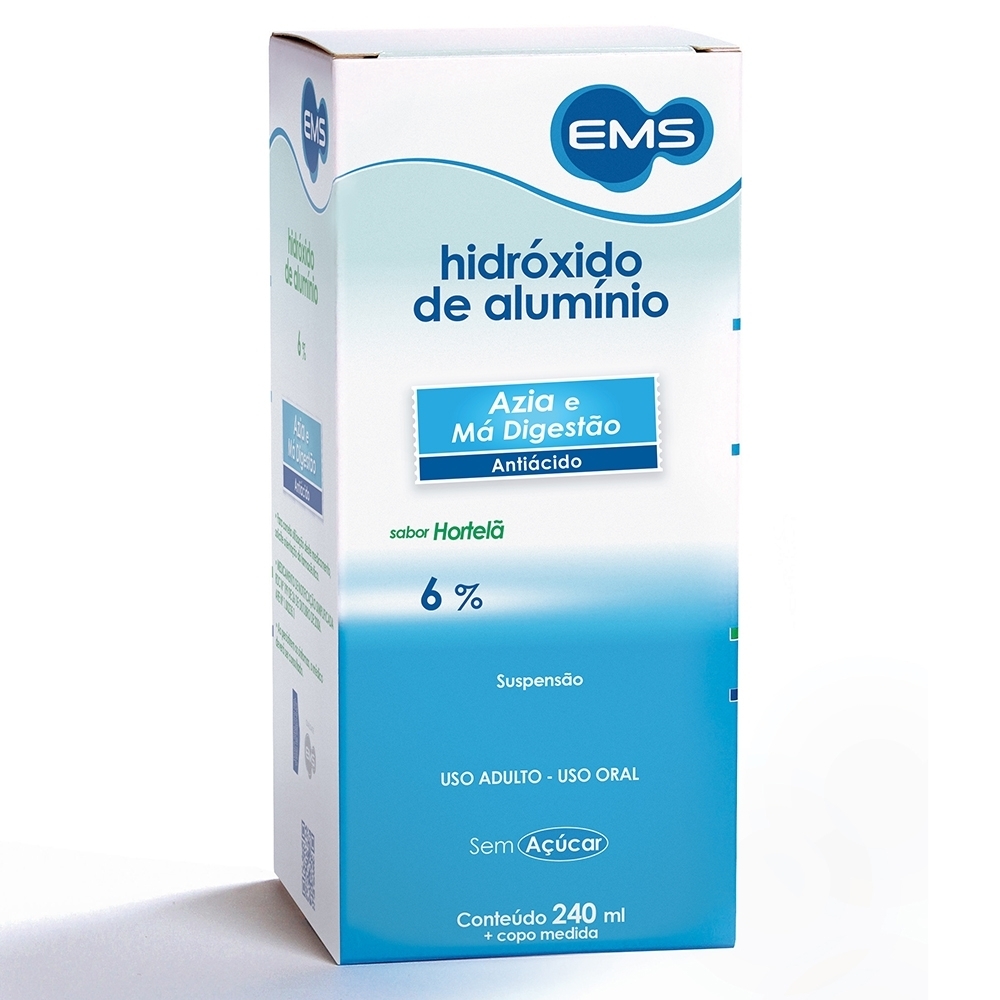 Suspensão de Hidróxido de Alumínio 6% 240ml EMS Sabor Hortelã